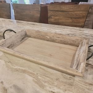 Rustic wood tray decor